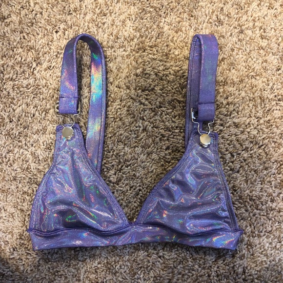 NWOT Dance trance hologram bra top - Picture 2 of 3